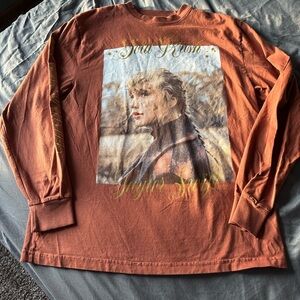 Taylor Swift Graphic Burnt Orange Long Sleeve Tee